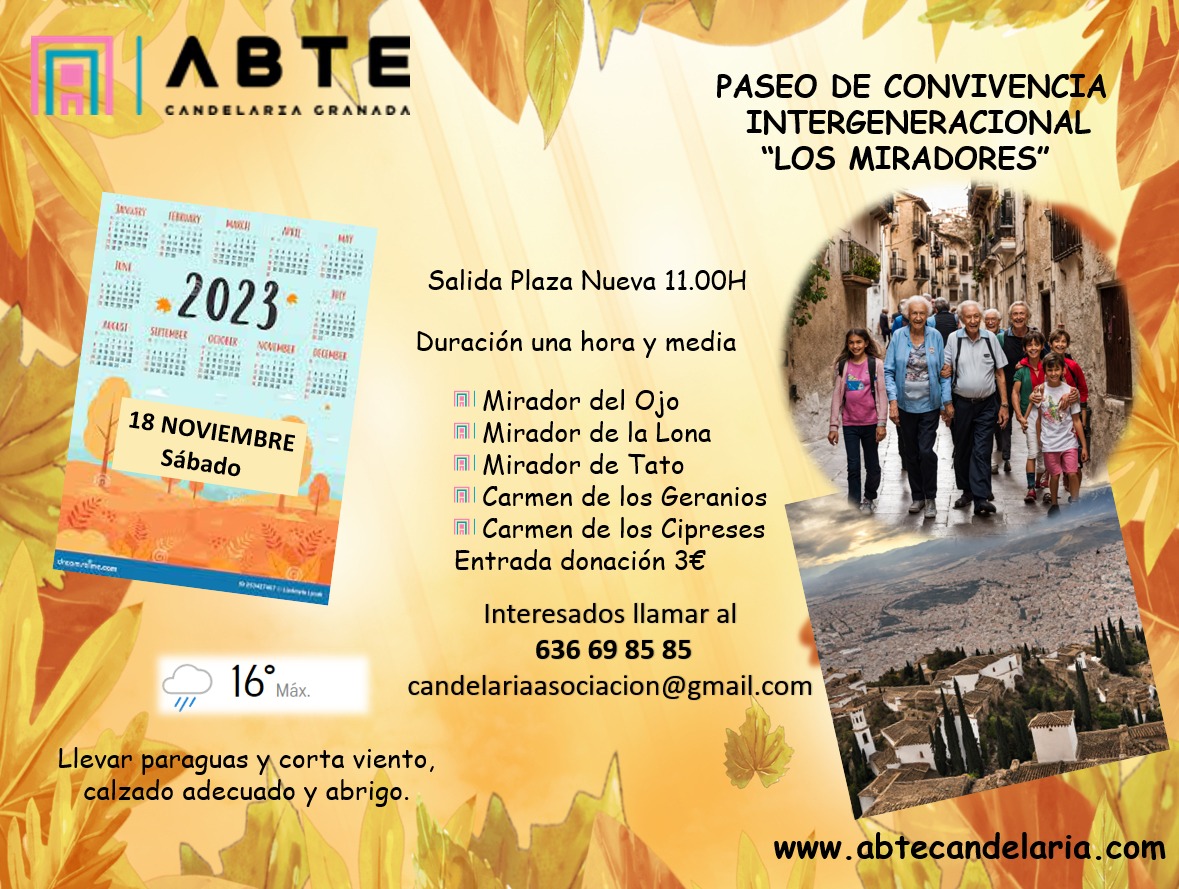 cartel paseos de convivencia intergeneracionales